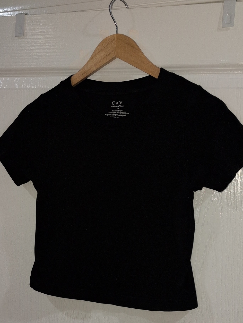 Chelsea & Violet Black Short Sleeve Crew Tee